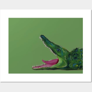 alligator painting Posters and Art